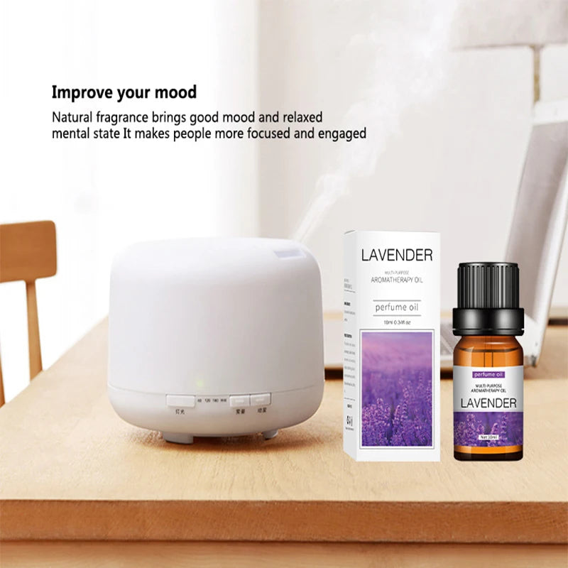 10Ml Incense Water Soluble Essential Oil Lavender Tea Tree Lemon Rose Ocean Scent Humidifiers Refreshing Relax Releasing Stress